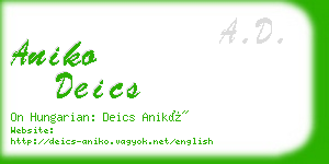 aniko deics business card